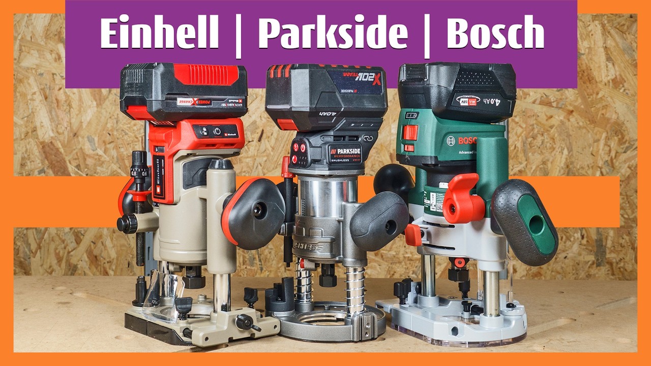 Bosch vs Parkside vs Einhell Brushless Cordless Router with Base compare #parkside #boschtools