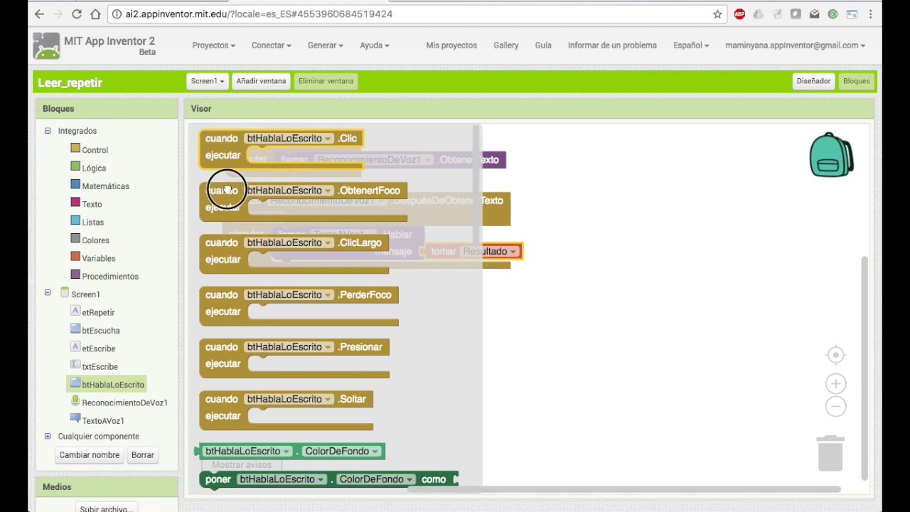1- Tutorial AppInventor - Tu móvil habla
