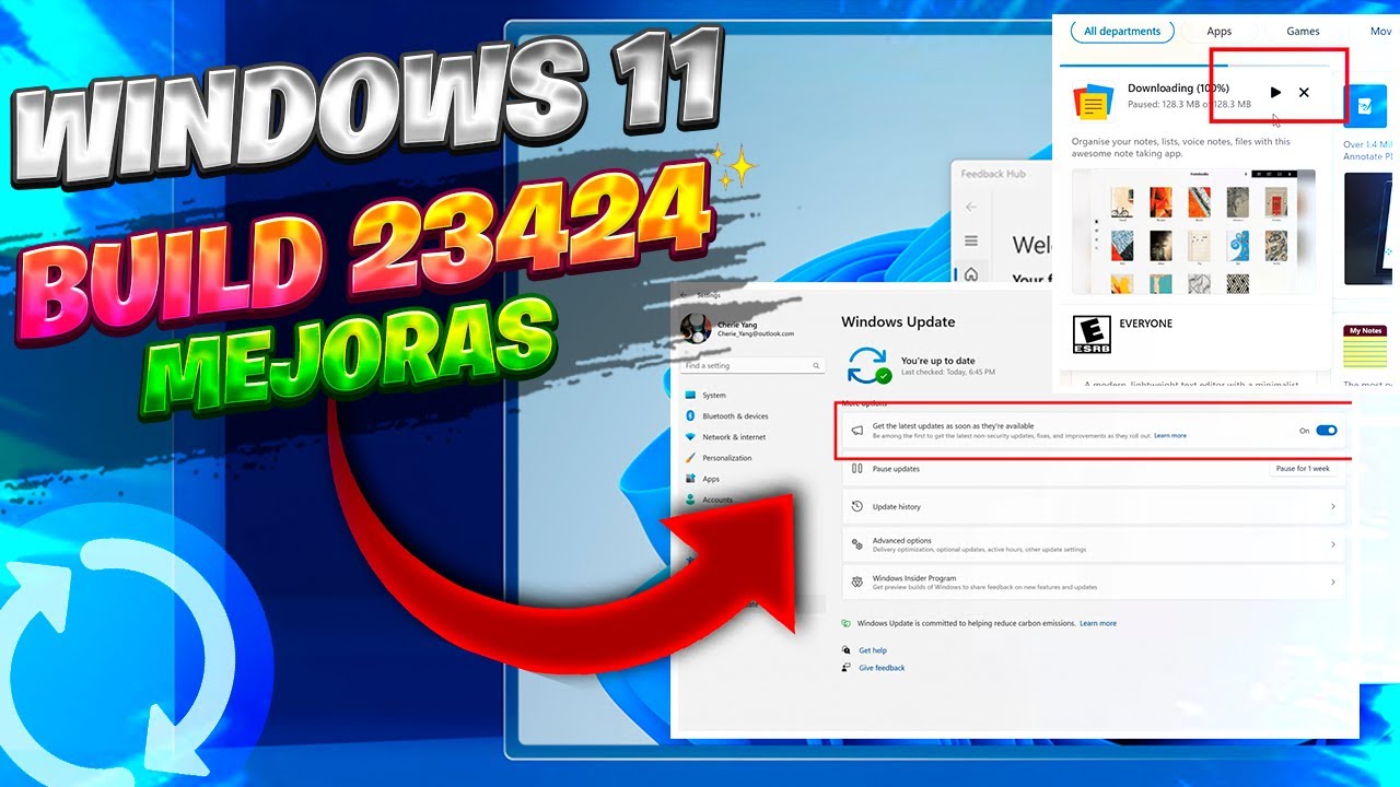 LANZAN⚡ Windows 11 BUILD 23424 DEV / MEJORAS y NUEVO Microsoft STORE!