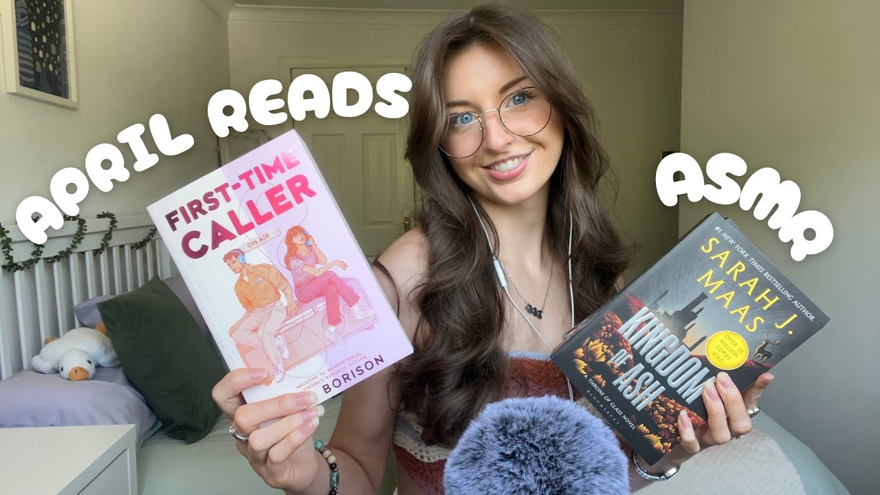ASMR My April reads🌸 (whisper rambles, natural nail tapping, page flipping)