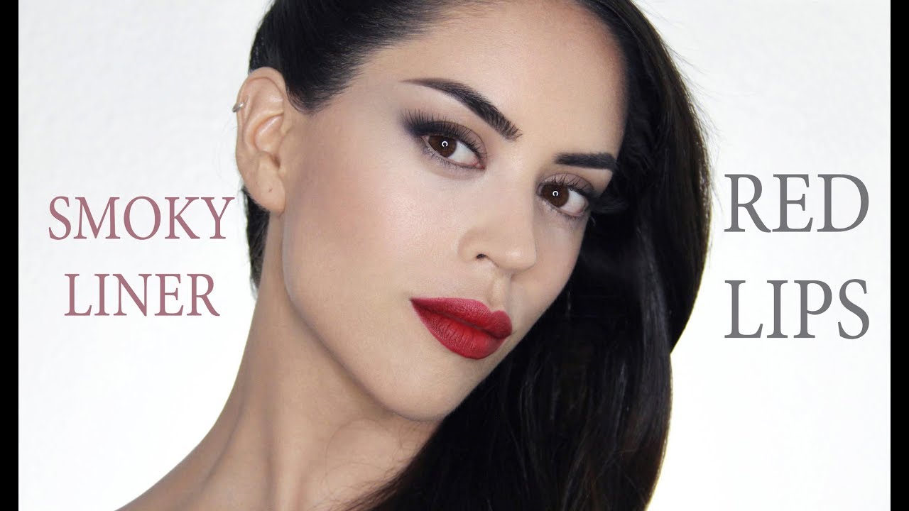 Σβησμένο Eyeliner & Kόκκινα Χείλη (Ιδανικό Για Κουκουλωτά Μάτια)