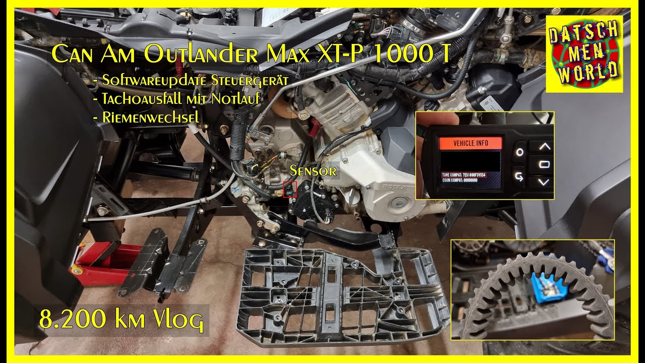 Can Am Outlander Max XT-P 1000 T - 8200 km Vlog - Software / Tachoausfall Notlauf / Riemenwechsel