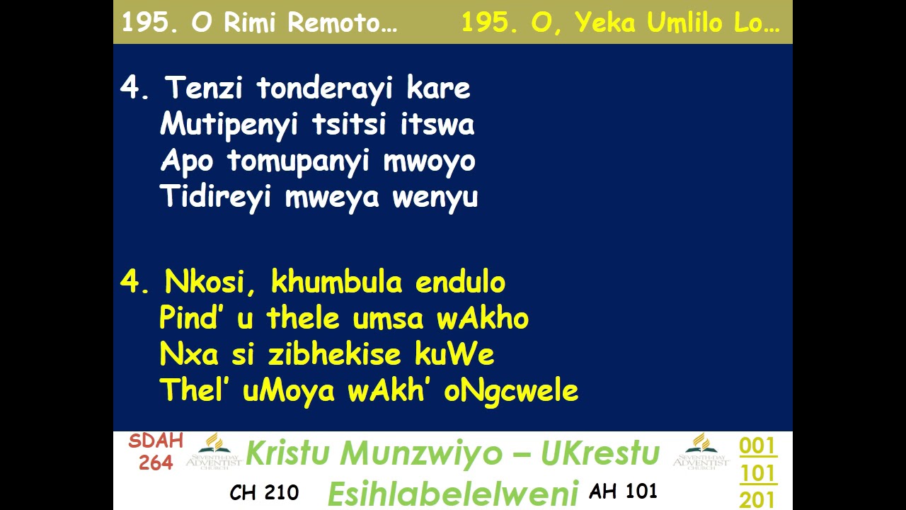 Singalong hymns || Mira segamba || Rimi remoto ||151 unova nenyeredzi here ||202 Tenzi nditungamire