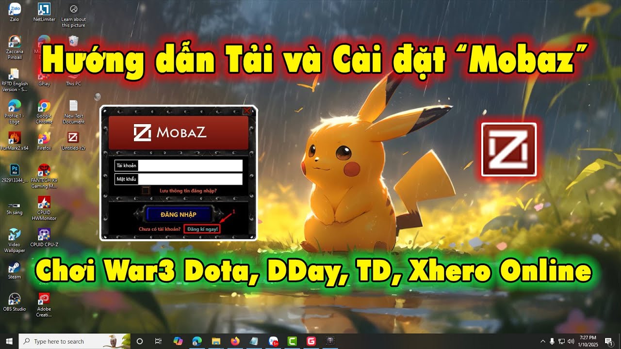Hướng dẫn c&agrave;i đặt Mobaz chơi Warcraft3 Online (Dota, DDay, TD, Xhero, ThienKiem, LG ...)