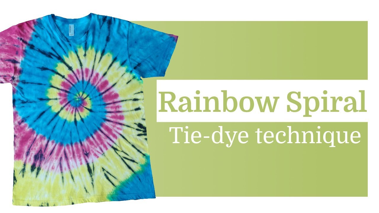 Tie-dye pattern P111 : Rainbow Spiral with Black Accents