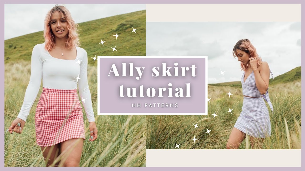 DIY easy mini a-line summer skirt (FREE PDF sewing pattern) NH Patterns Ally skirt sewing tutorial