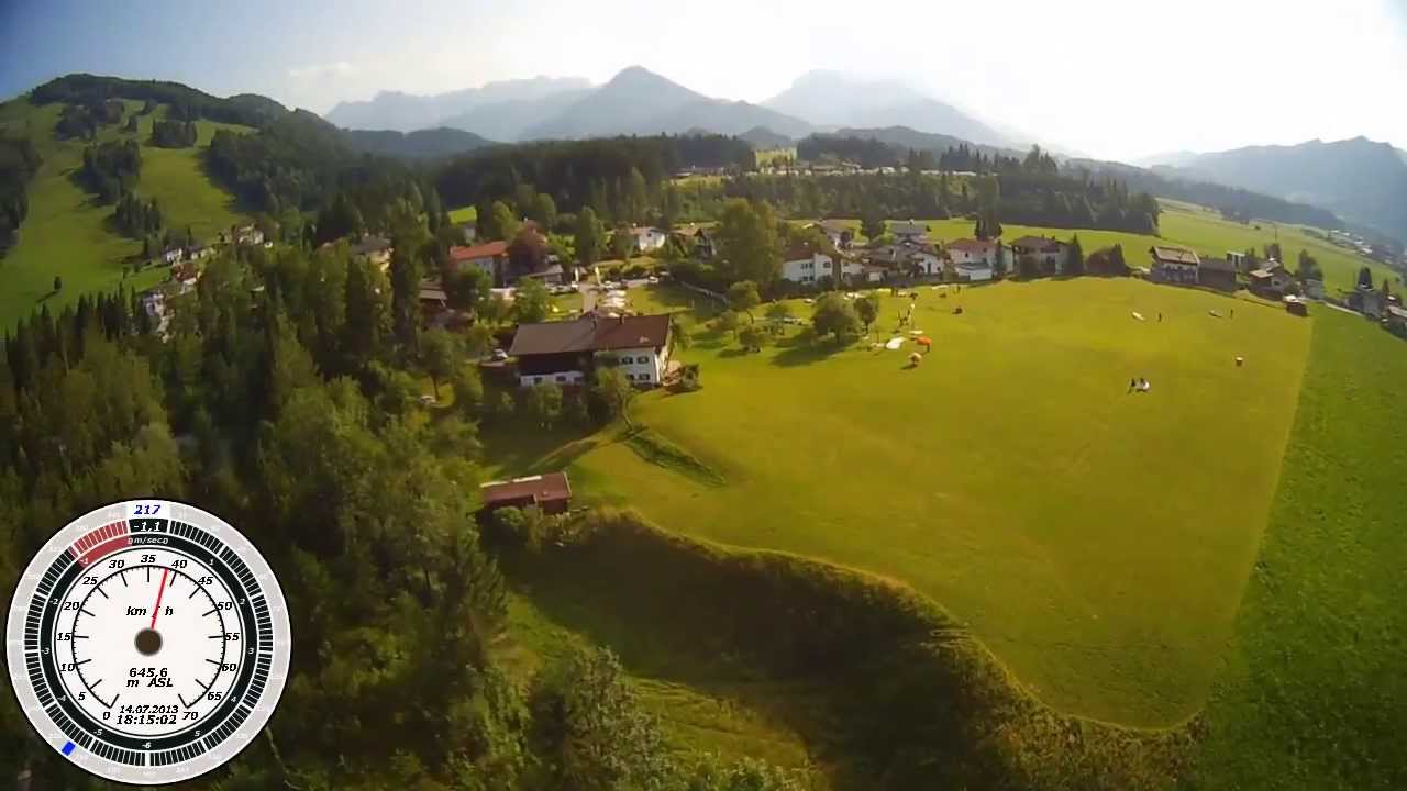 Paragliding Kössen, beinahe crash, Thermik und Fliegerbar