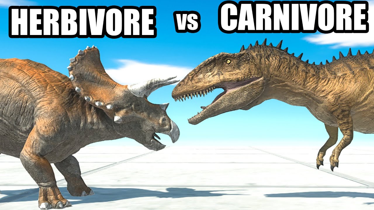 Herbivore vs Carnivore Dinosaur BATTLE in ARBS