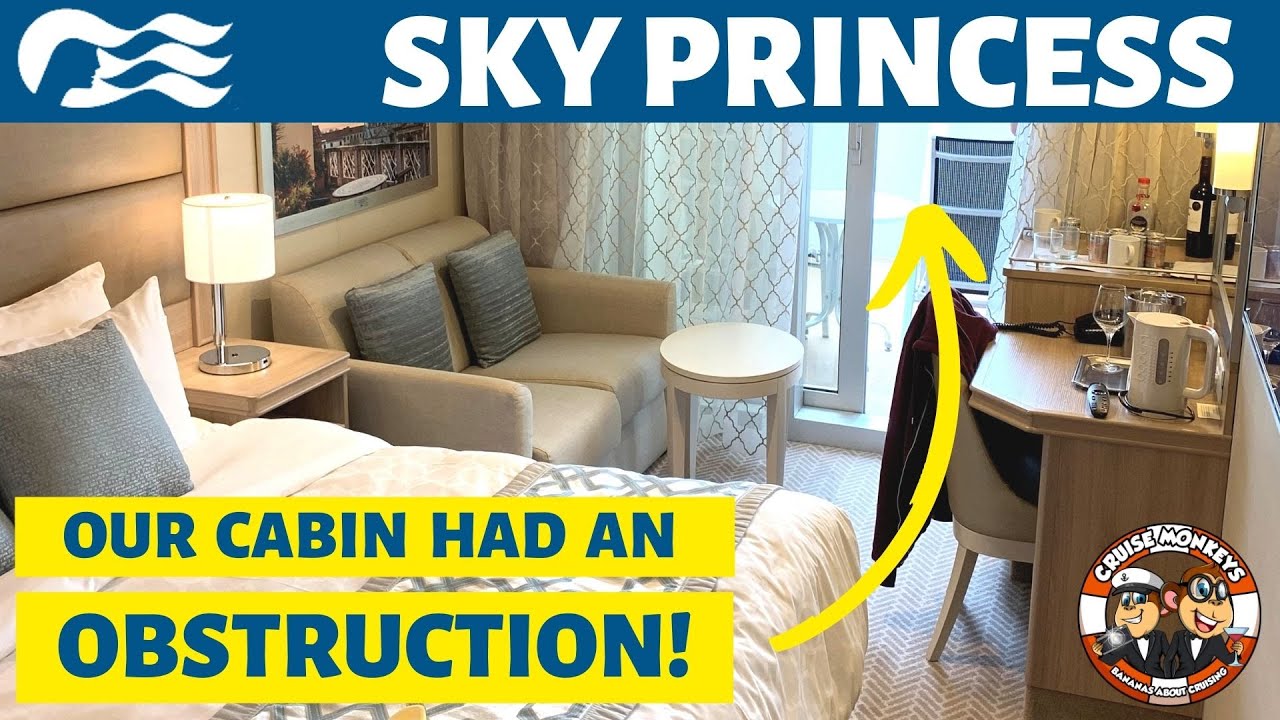 Наша экскурсия по каюте с ЗАБЛОКИРОВАННЫМ балконом на Sky Princess - E108