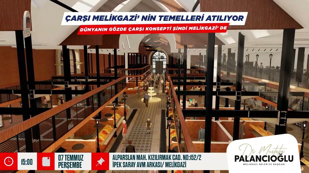 Kayseri ve Melikgazi’mize bambaşka bir güzellik “ÇARŞI Melikgazi” projemizin temelleri atılıyor.