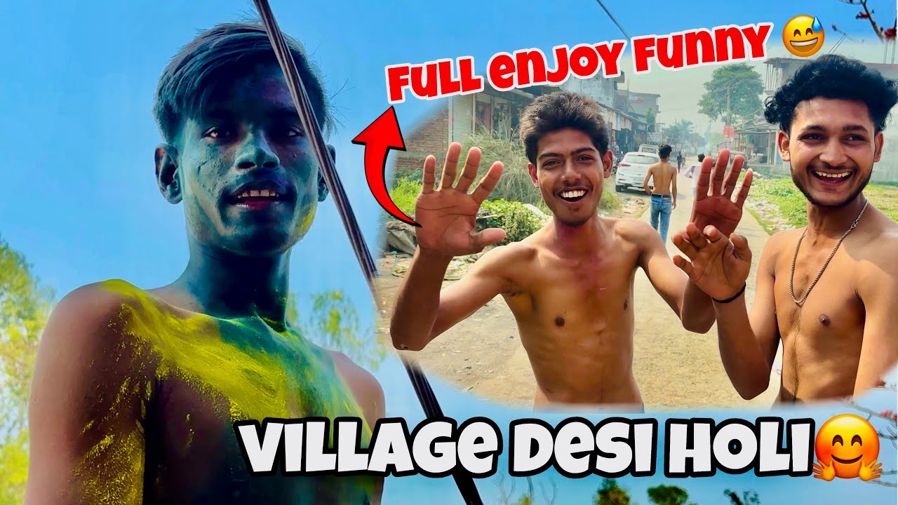 गाँव ka HOLI full enjoy funny 🤣 @hdakashvlog #viralvlogs #vlog #trending #viral #yo