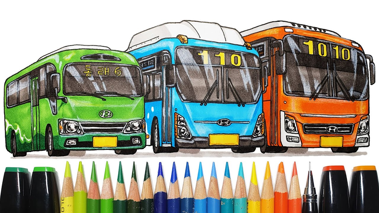 부산 시내버스 컬렉션 그리기 (Busan city bus collection) _아트고 AUTO
