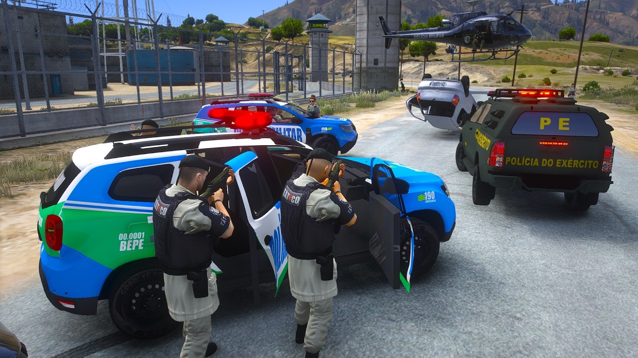 PERSEGUIÇÃO a FUGITIVOS termina em TROCA de TIROS!! | GRAER PMGO | GTA 5 POLICIAL