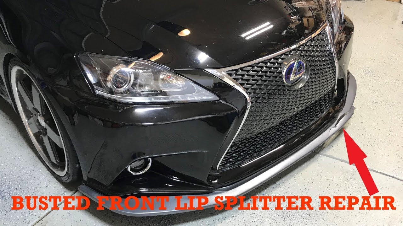 How to Repair Front Lip Splitter | Lexus 2IS IS250 3IS Conversion Bumper with PlastiDip
