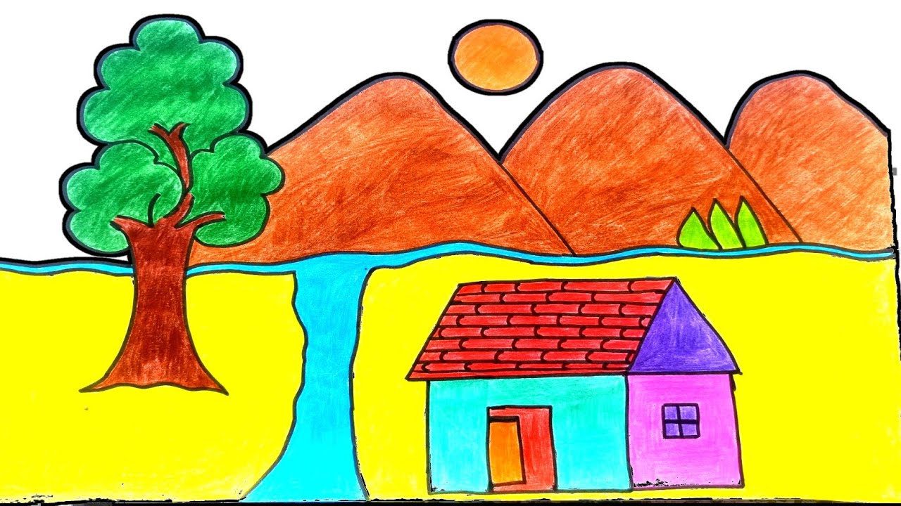 How to draw natural scenery