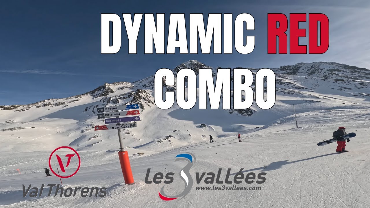 Skiing Red pistes 'Les Vires' and 'Bd Lauzes' Val Thorens, Les 3 Vallées, GoPro 4k, 2026