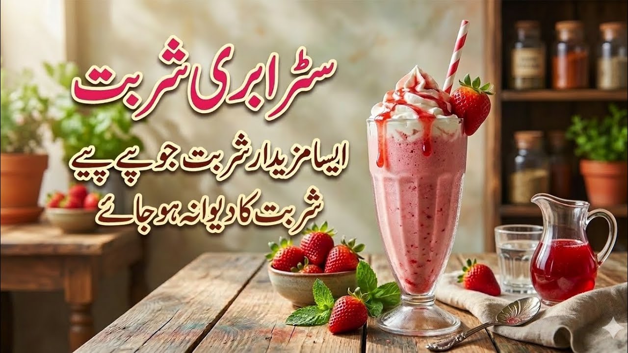 Mazedaar Strawberry Sharbat Jo Piye Sharbat Ka Deewana Ho Jaye | Summer Special Strawberry Sharbat