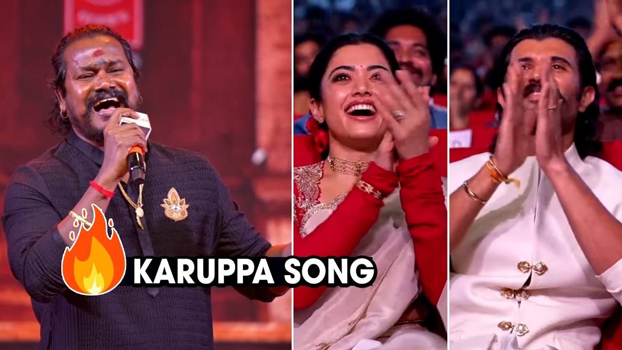 Karuppa Kooda Va 🔥 VM Mahalingam LIVE Performance | Vijay Deverakonda & Rashmika Reaction