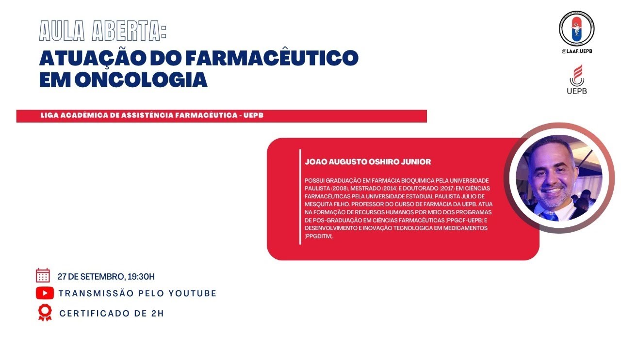 AULA ABERTA: A ATUAÇÃO DO FARMACÊUTICO EM ONCOLOGIA
