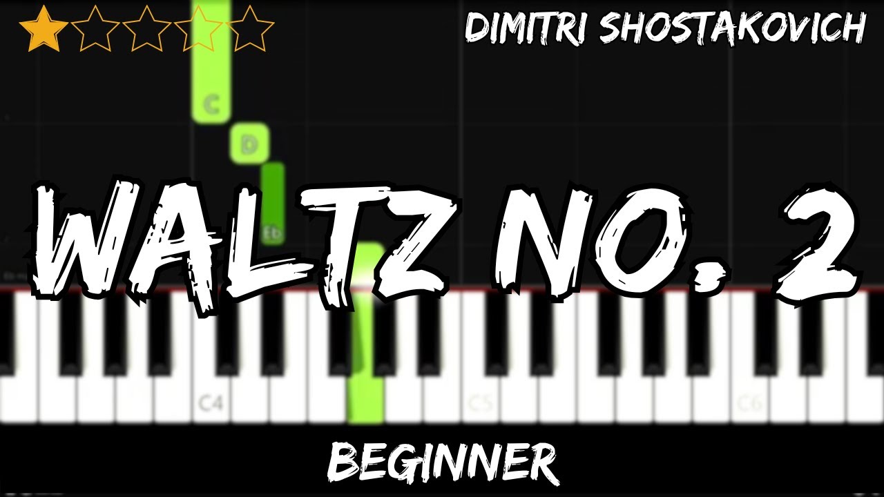 Dimitri Shostakovich - Waltz No. 2 - Easy Beginner Piano Tutorial - For 1 Hand