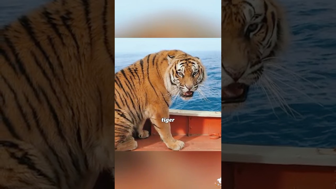 The boy and the tiger were stranded at sea for 227 days!🐯🌊#shorts #movie #video