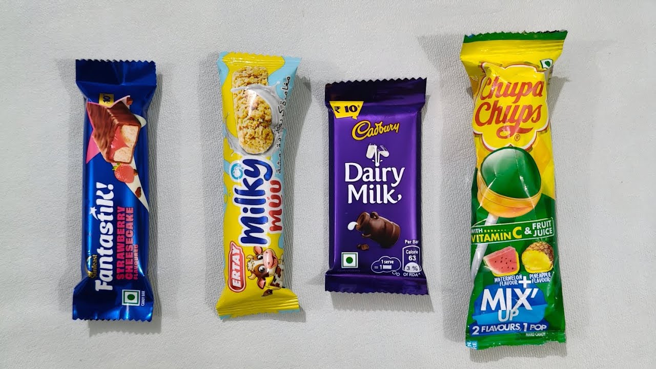 Chupachup lollipop vs dairy milk chocolate vs Milky chocolate vs fantastic chocolate #asmr 