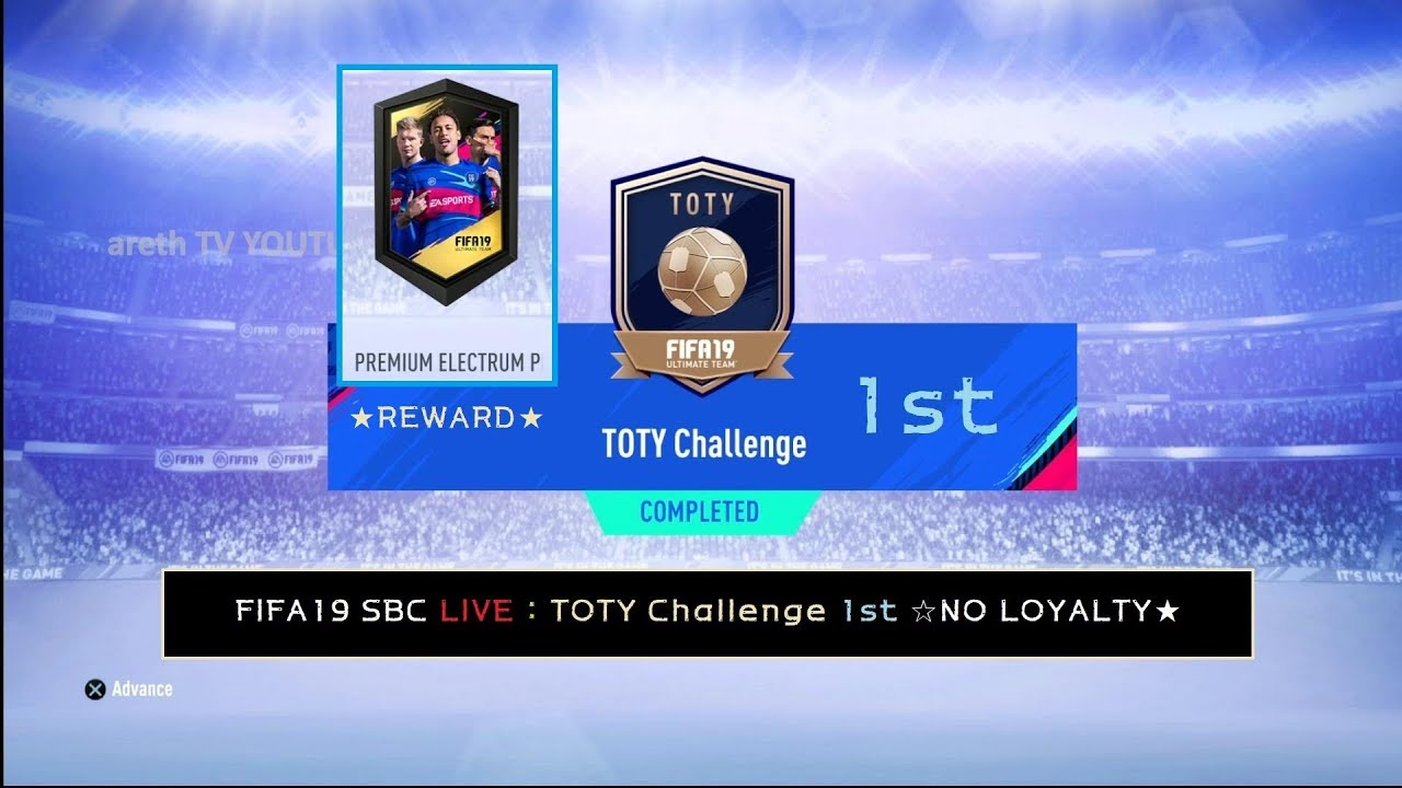 FIFA19 SBC LIVE : TOTY Challenge 1st ☆NO LOYALTY★