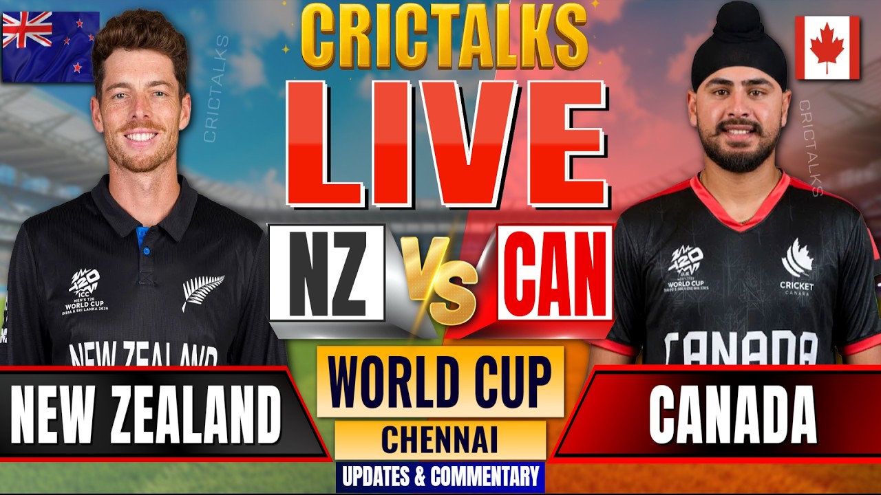 🔴 Live: NZ vs CAN, World Cup, Cricket Live Match Today Score Commentary, New Zealand v Canada