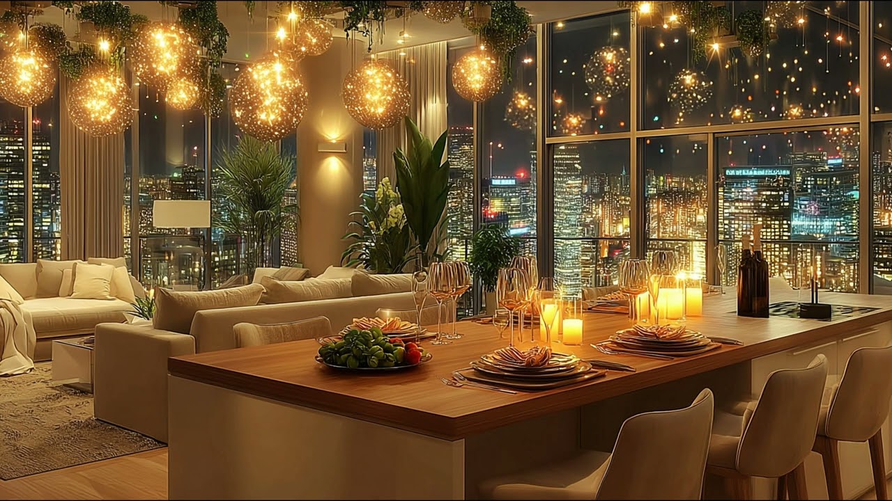 Cozy Sophisticated Loft Holiday Evening 🎅 Elegant Piano Melodies & Fireplace Warmth to Chill