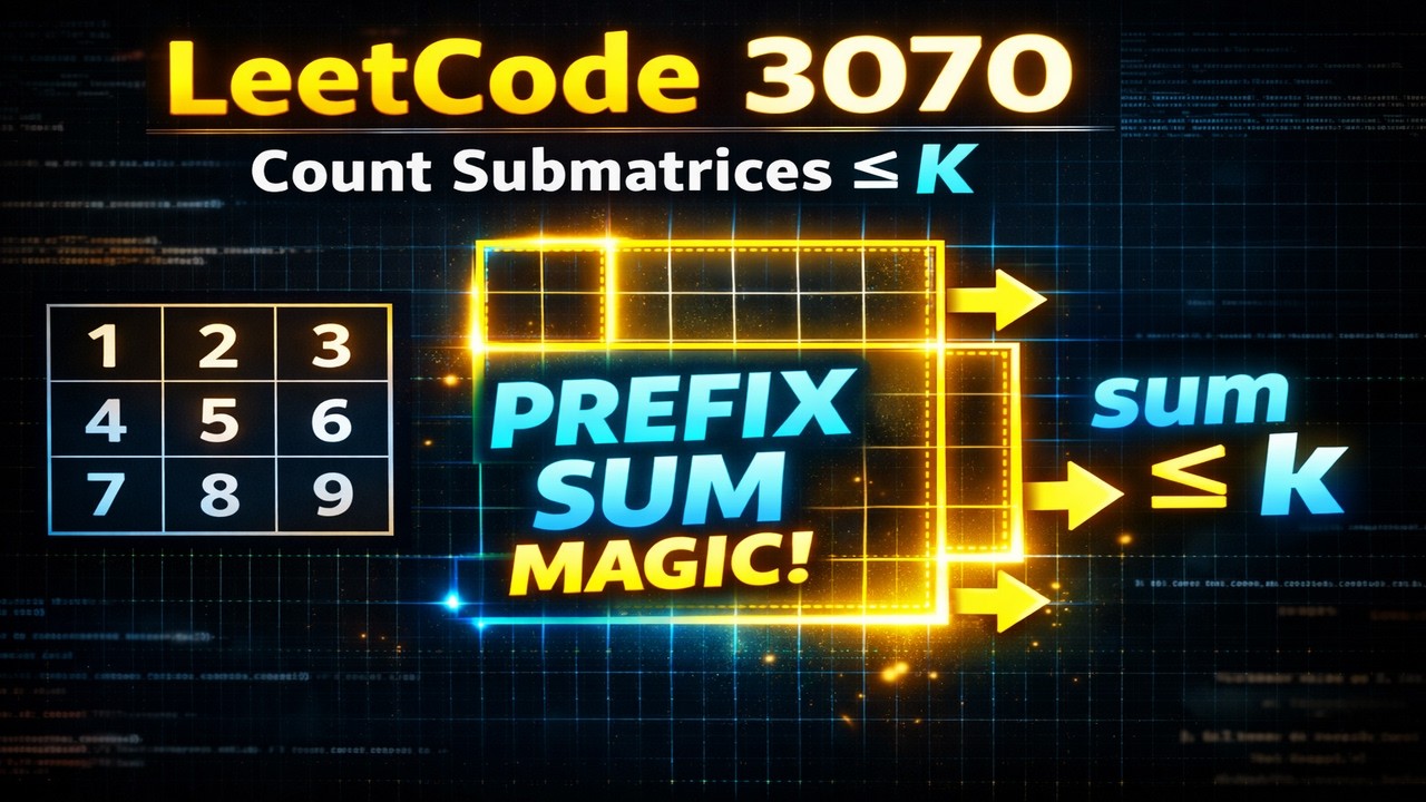 LeetCode 3070: Подсчет подматриц сверху слева с суммой &le; K (метод префиксной суммы)