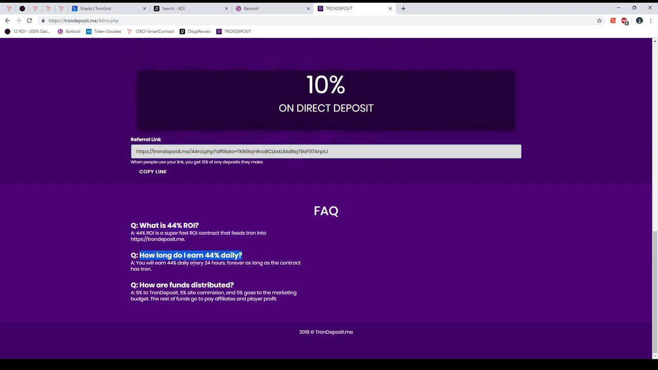 ALERT!!! NEW TRON DAPP TRONDEPOSIT!!! TURNED OUT TO BE A MASSIVE SCAM!!!