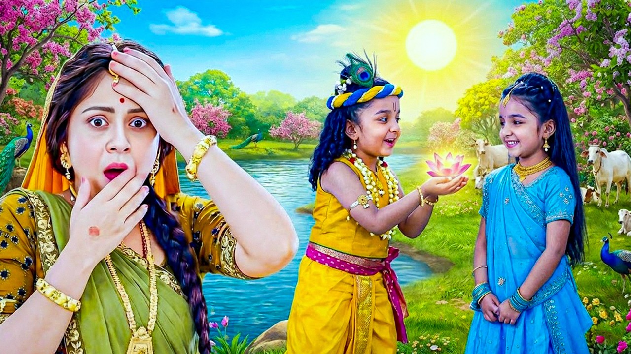 नन्हे कृष्ण ने राधा को दिया जादुई कमल,यशोदा मैया रह गई हैरान| यशोमती मईया के नंदलाला | Krishan Leela
