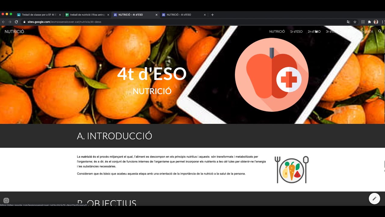 Tutorial treball de nutrició (4t d'ESO)