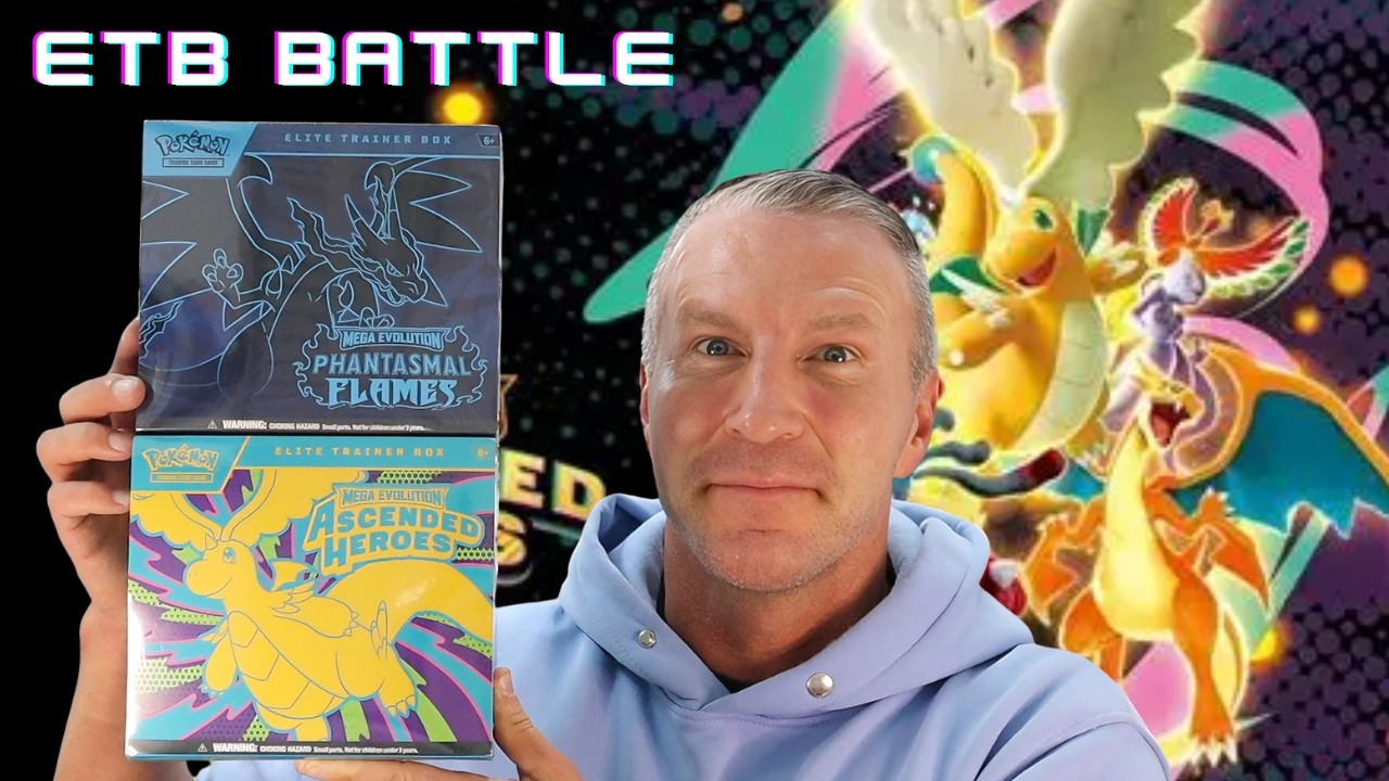 Ascended Heroes Vs Phantasmal Flames Pokemon ETB Battle - Can we pull a Charizard?