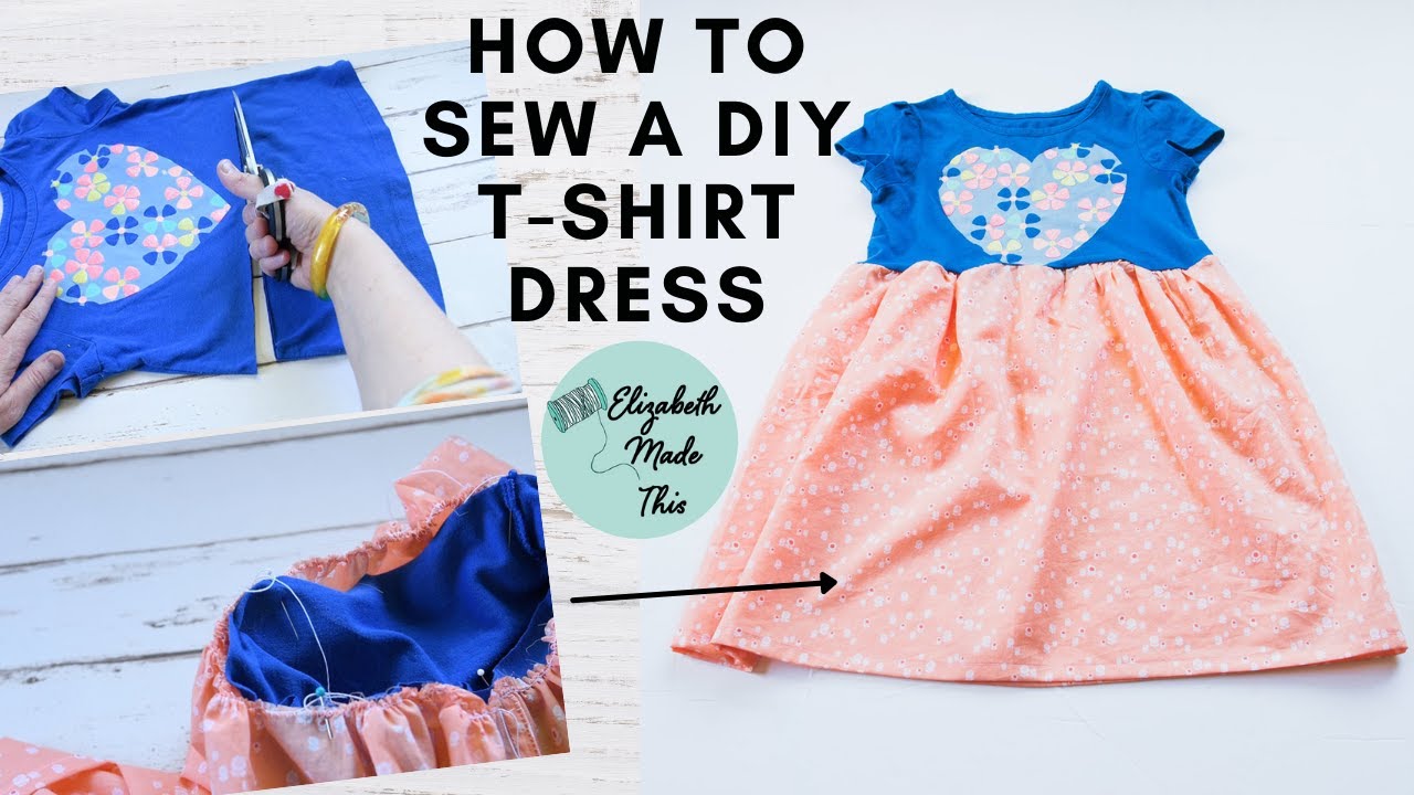 DIY t shirt dress: How to make a t-shirt into a dress in about 20 minutes
