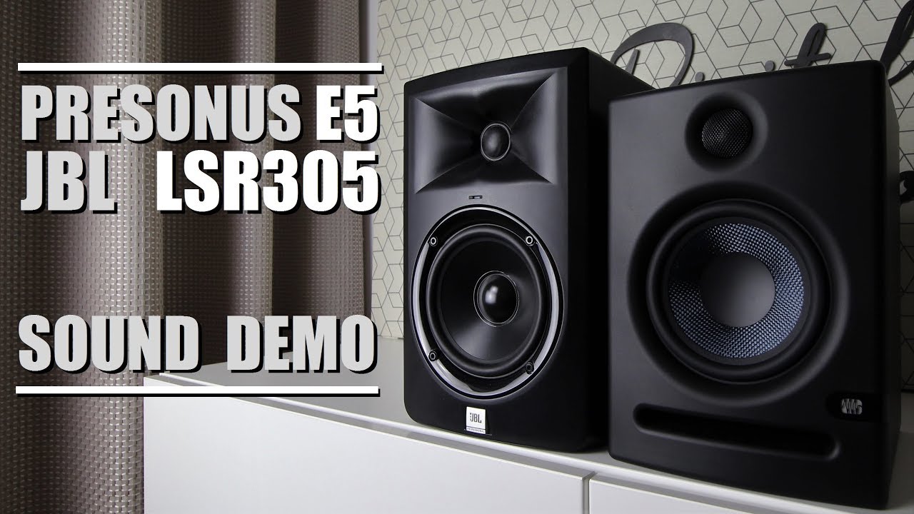 Presonus Eris E5 vs JBL LSR305  ||  Sound Demo w/ Bass Test