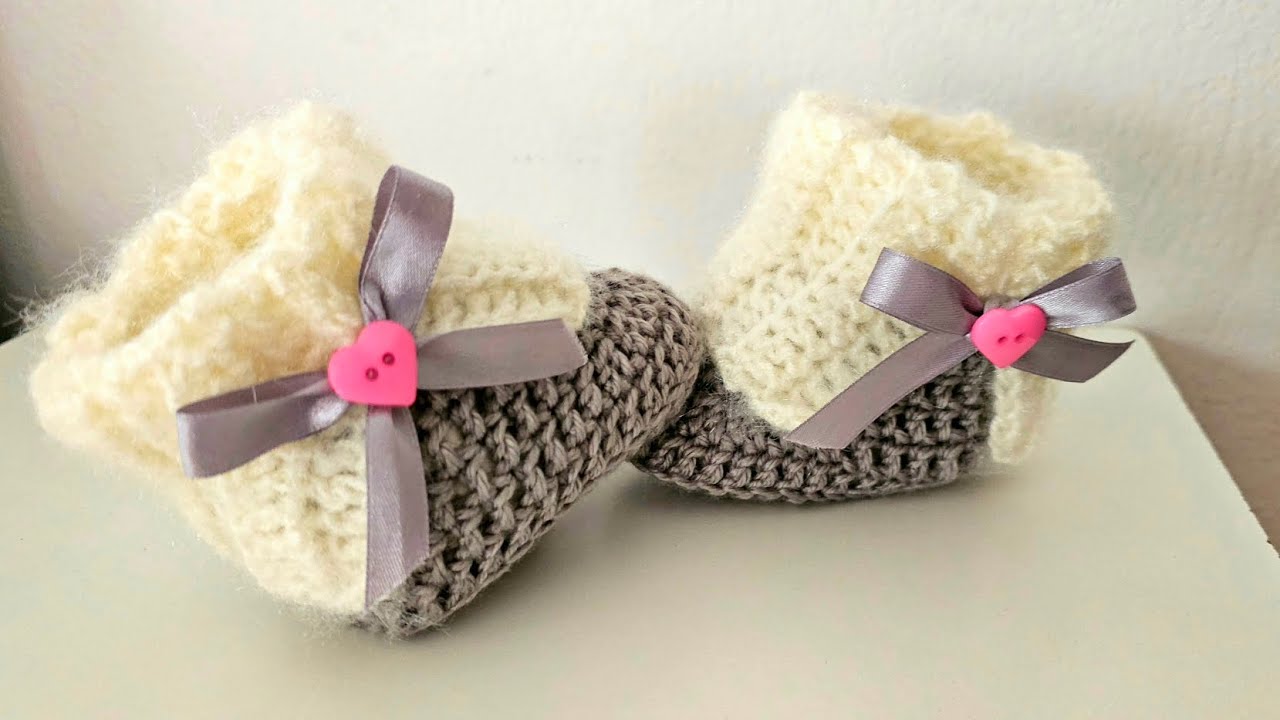 جديد الكروشي / كروشيه حذاء بيبي كيوت / سليبر / هاف بوت كروشي/ Easy baby Slippers boots Tutorial