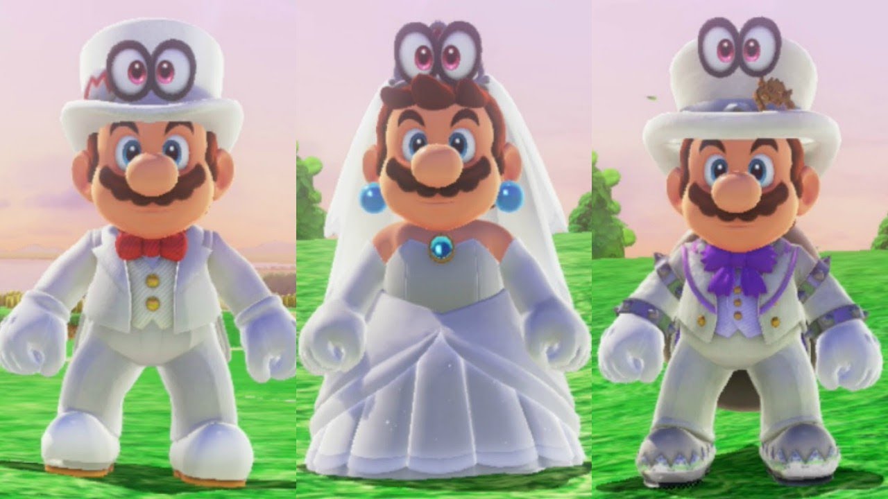 Super Mario Odyssey - Wedding Mario, Peach, and Bowser Amiibo Costumes