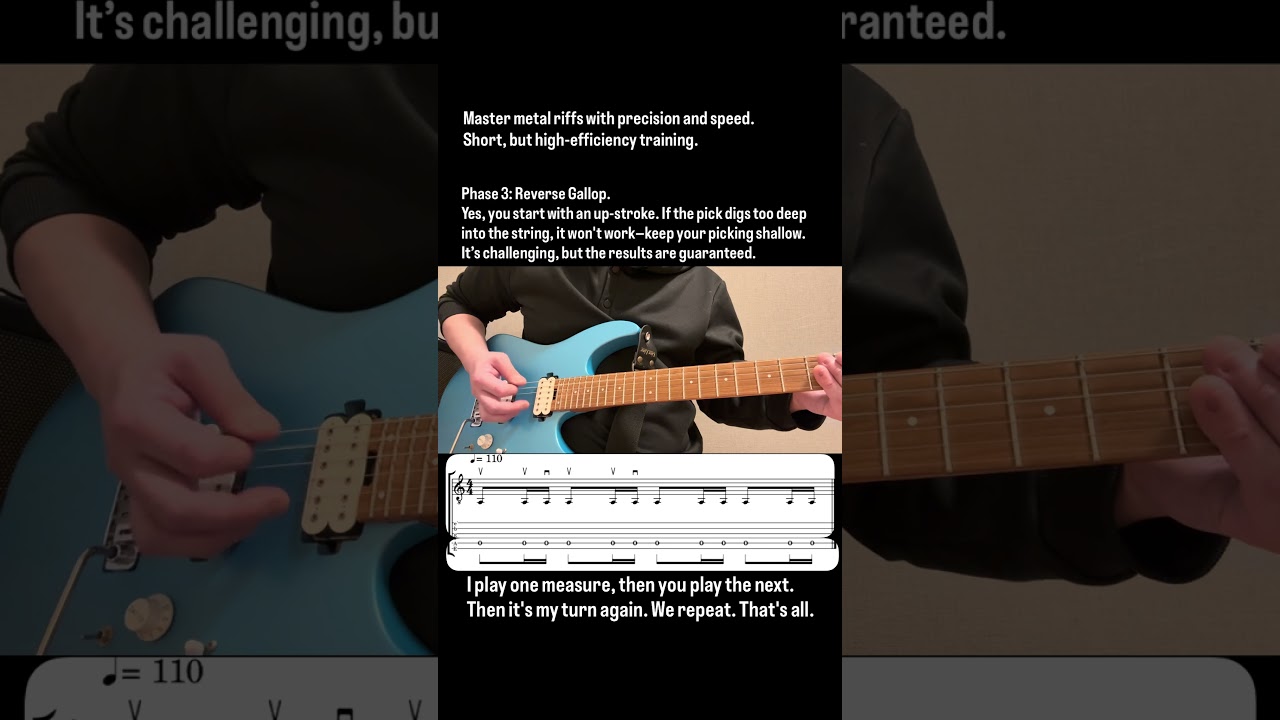 Fix Your Form in 60s. How to Play Metal Riffs Fast and Clean. | Phase 3: Reverse Gallop. #shorts