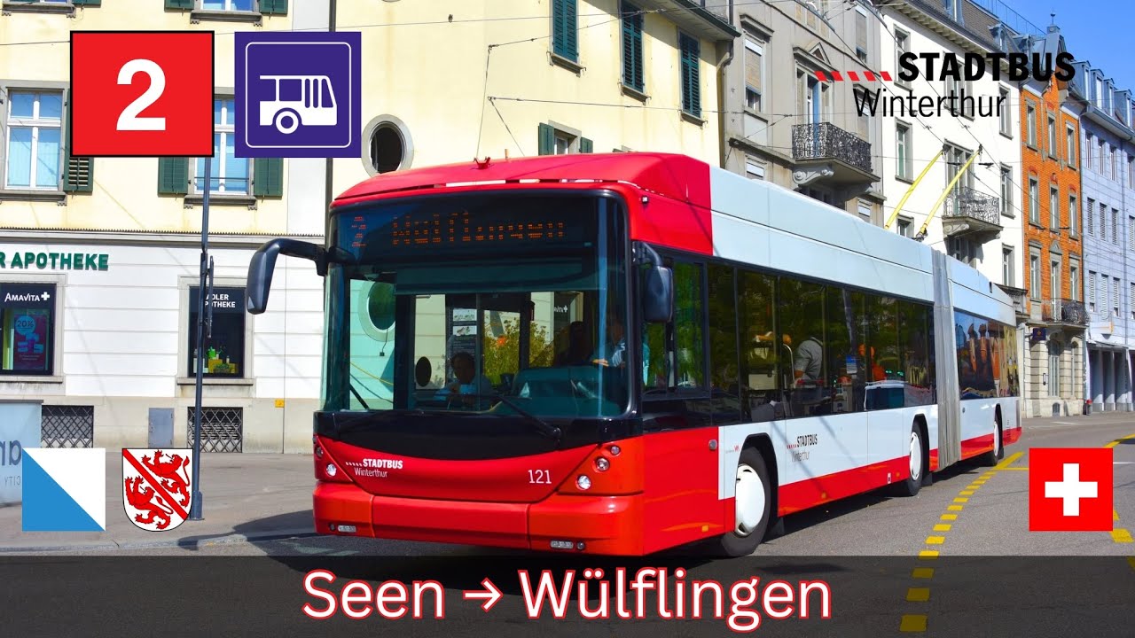 🇨🇭Stadtbus Winterthur Linie 2 | Seen → Wülflingen [4K]
