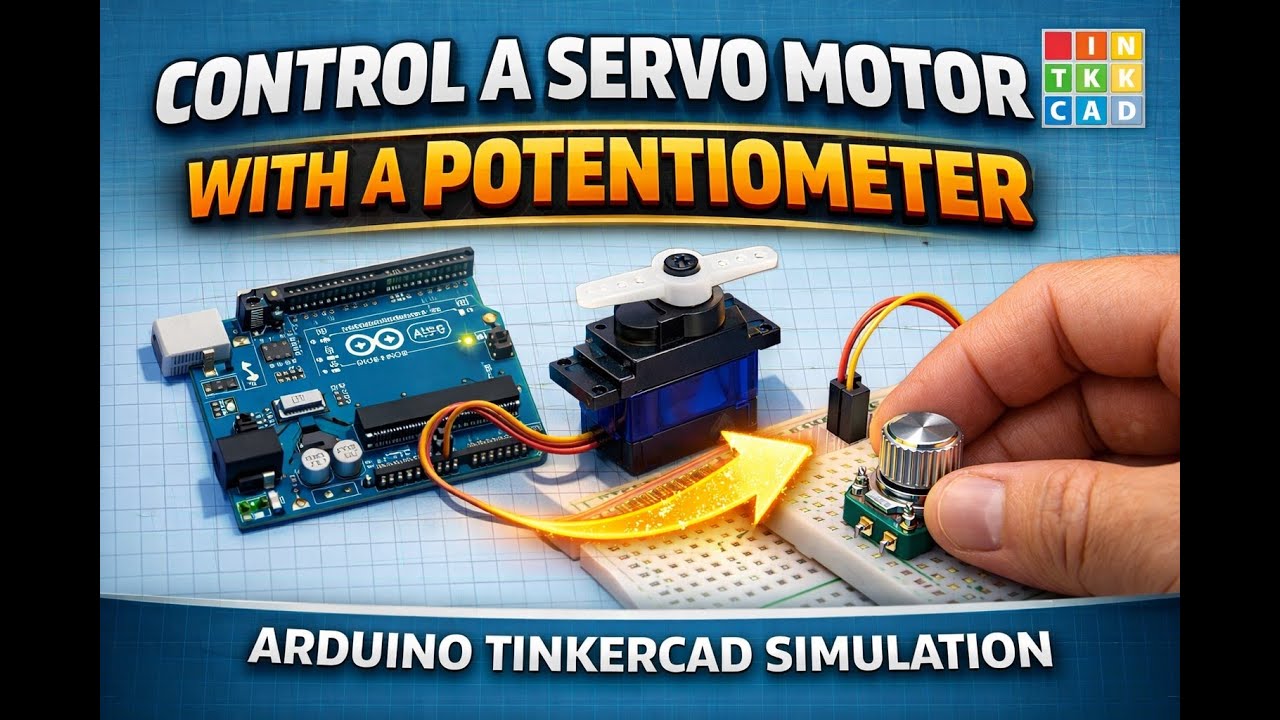 Tinkercad Arduino Simulation | Servo Motor Control with Potentiometer