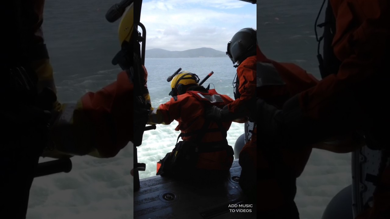 USCG Rescue Swimmer Free fall Deployment from MH-60 Jayhawk