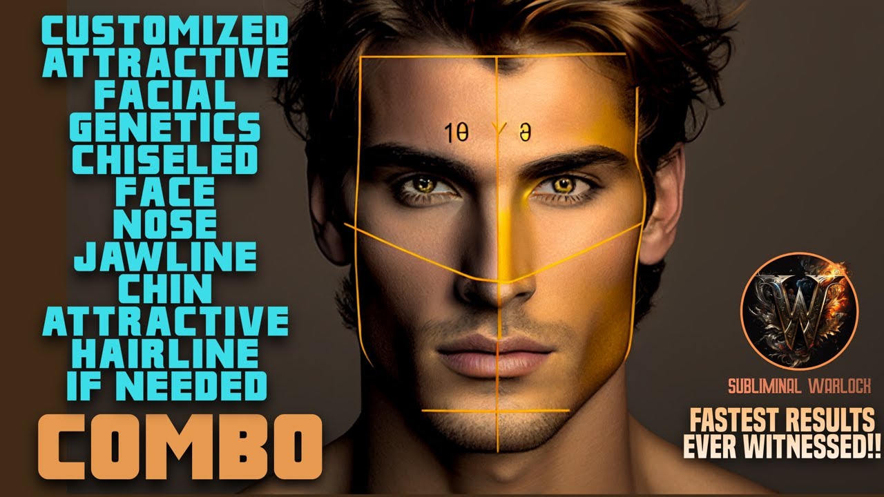 Attractive Facial Genetics, Chiseled Face Nose Jawline and Chin, Hairline Optimizer (COMBO)