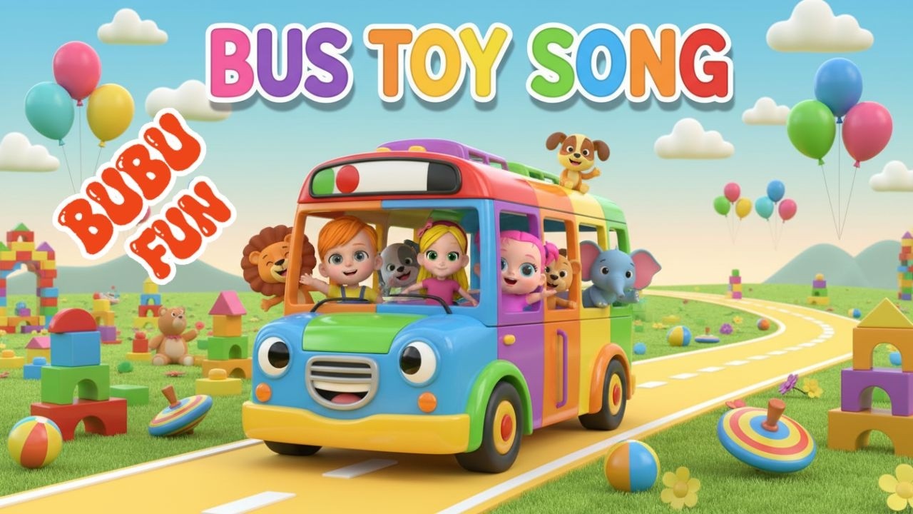 Wheels on the Bus Toy 🚍🧸 | Fun Toy Bus Song for Kids | Nursery Rhymes & Kids Songs | BuBu Fun