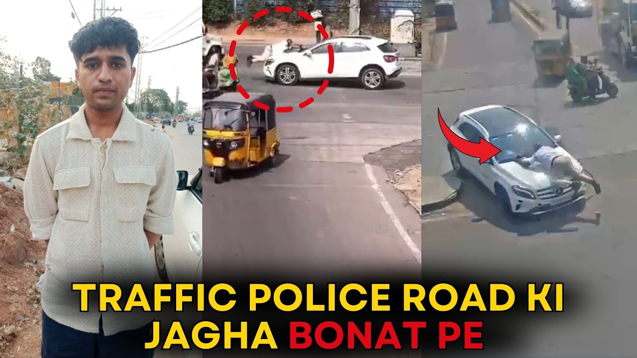 Gachibowli mein ek Benz car Ne Police Ko Udaaa Diyaa | Dekhiye Ye Manzar |