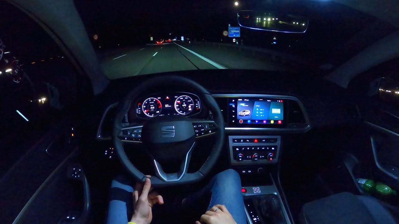 2021 SEAT ATECA 2.0 TSI 4DRIVE 190 PS NIGHT POV TOP SPEED AUTOBAHN DRIVE FRANKFURT