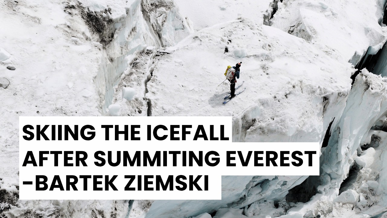 Skiing through the Icefall after summiting Everest