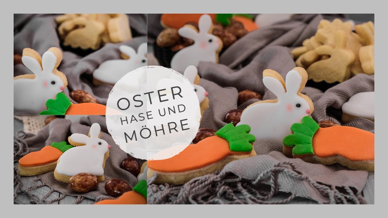 Osterplätzchen - Osterhase und Möhre - Kekse zu Ostern - Butterplätzchen
