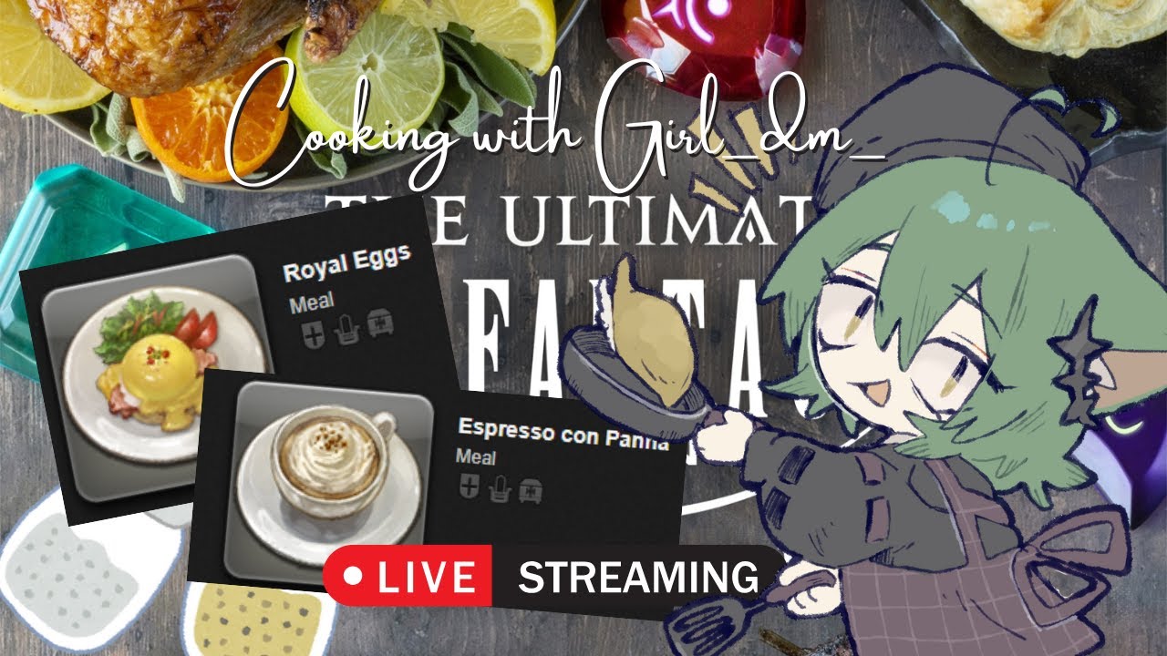 [FF14 IRL Cooking Stream] Royal Eggs and Espresso Con Panna - FF14 Cookbook vol 1
