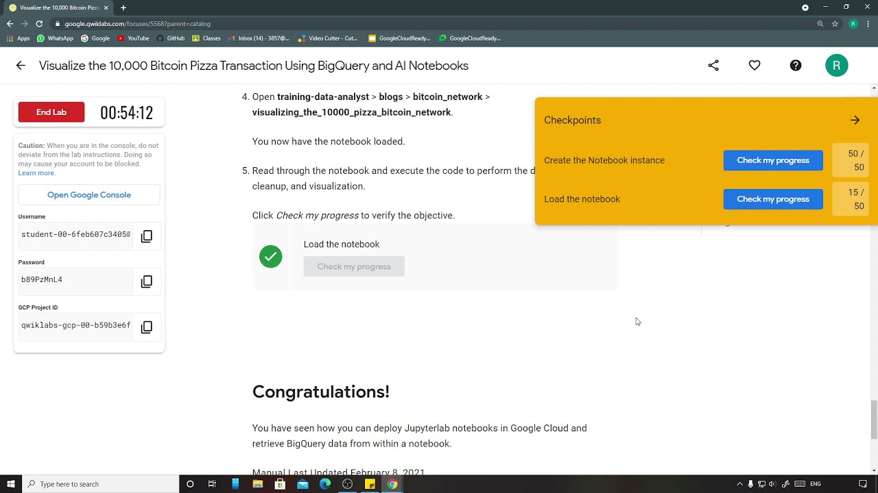 Visualize the 10,000 Bitcoin Pizza Transaction Using BigQuery and AI Notebooks | Qwiklabs [GSP604]